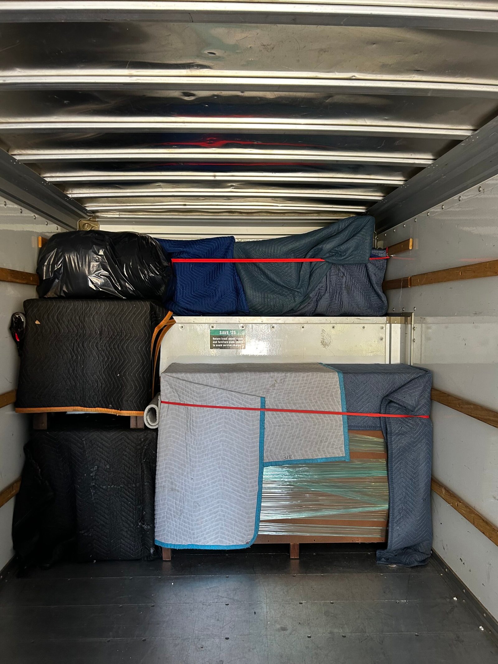 An organized Moving Pros truck load