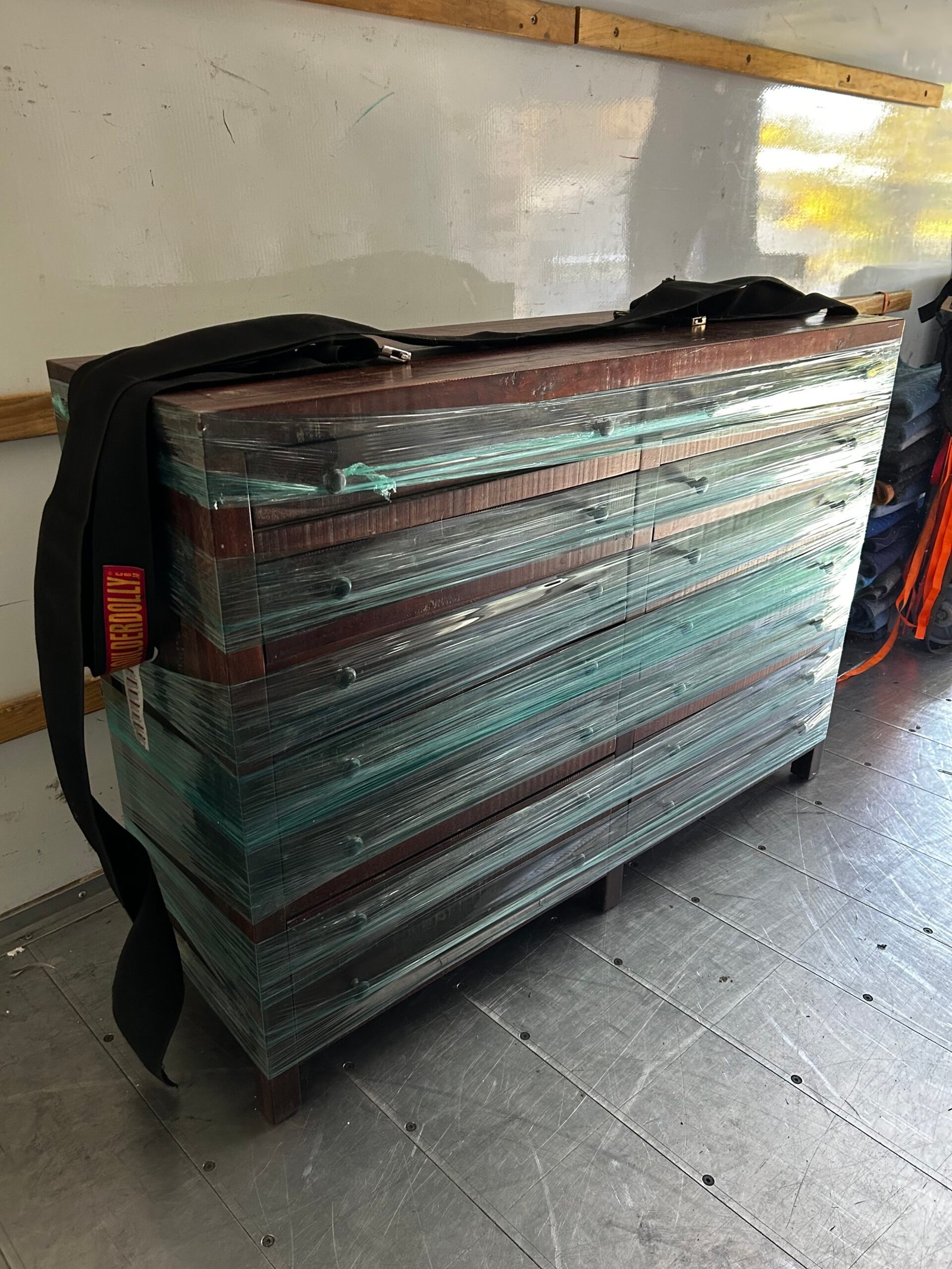 Protected furniture prepared for local transport